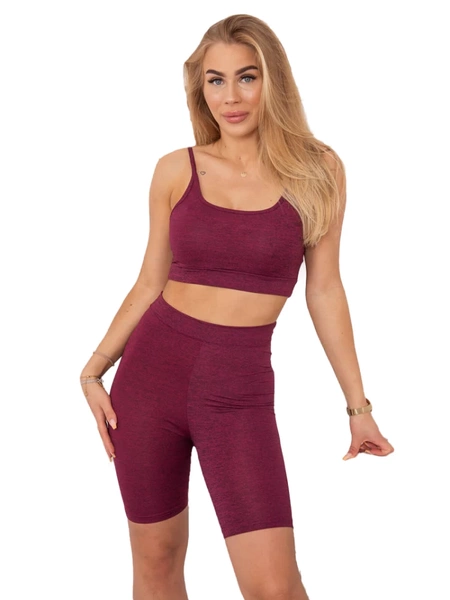 Komplet sportowy top + legginsy fuksja