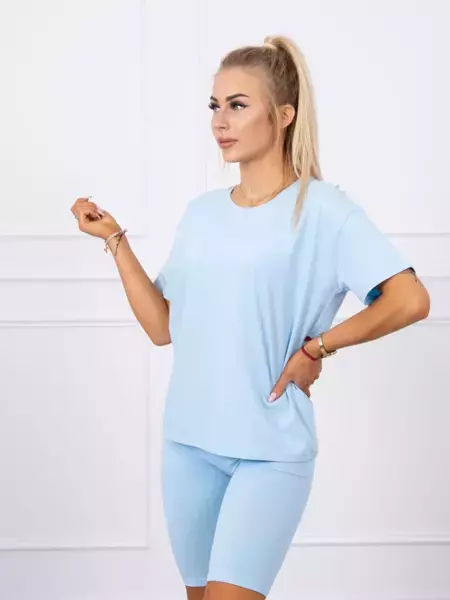 Komplet top+legginsy błękitny