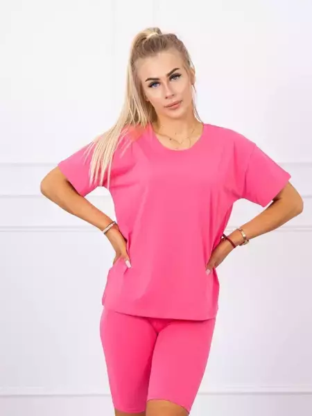 Komplet top+legginsy fuksja