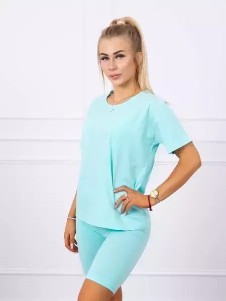 Komplet top+legginsy miętowy